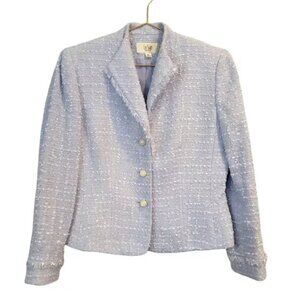 Le Suit Light Gray Textured Blazer